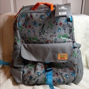 NWT Disney Toy Story Gray Backpack with Blue and Orange Accents